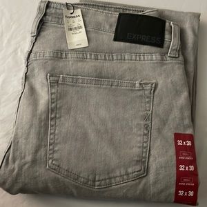 Men's Express Gray Denim Jeans - Stretch Slim Fit - 32x30